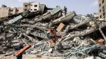 Imagem ilustrativa da imagem Defesa Civil de Gaza estima 10 mil corpos sob escombros