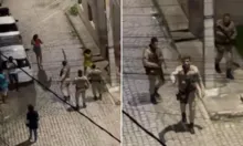 Imagem ilustrativa da imagem VÍDEO: PM agride mulher, atira para cima e xinga moradores na Bahia