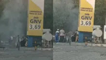 Imagem ilustrativa da imagem Vídeo: carro pega fogo dentro de posto de gasolina na Avenida Paralela