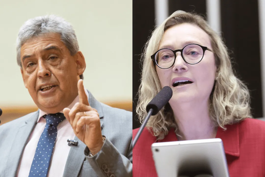 Candidatos a prefeito de Porto Alegre, Sebastião Melo (MDB), e Maria do Rosário (PT)