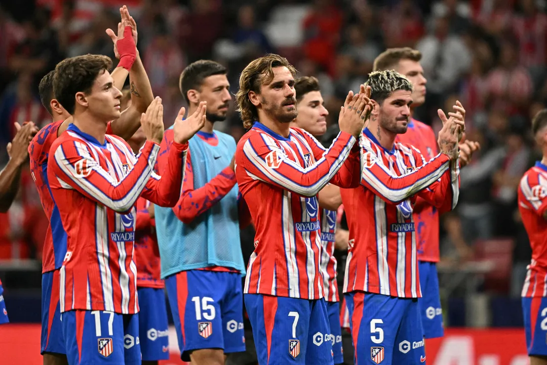 Jogadores do Atlético de Madrid após o apito final