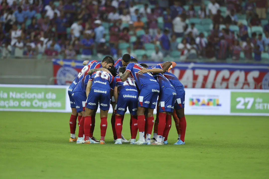 Jogadores do Bahia no duelo diante do Criciúma