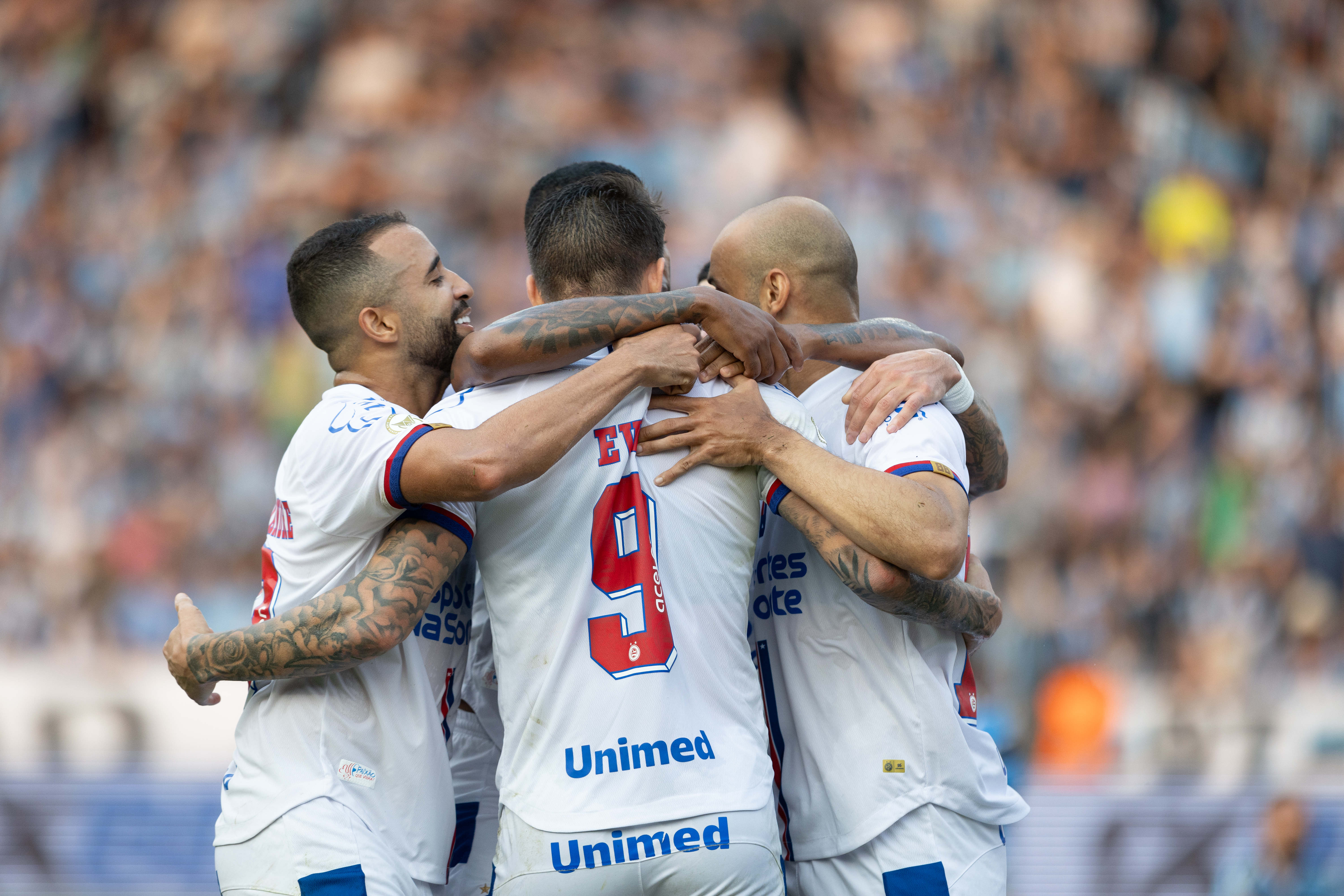 Jogadores do Bahia comemorando