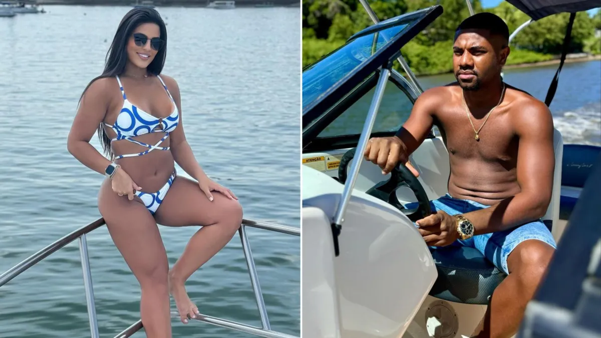 Aline Bianca e Davi Brito foram visto aos beijos