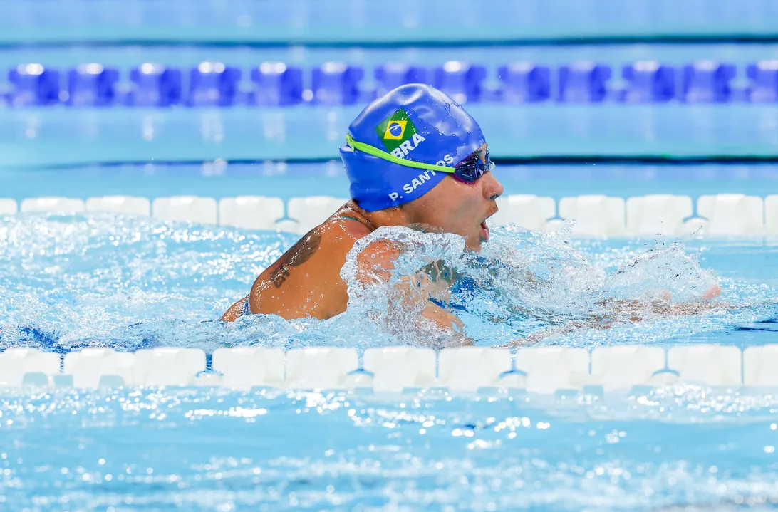 Patrícia Pereira durante final da natação