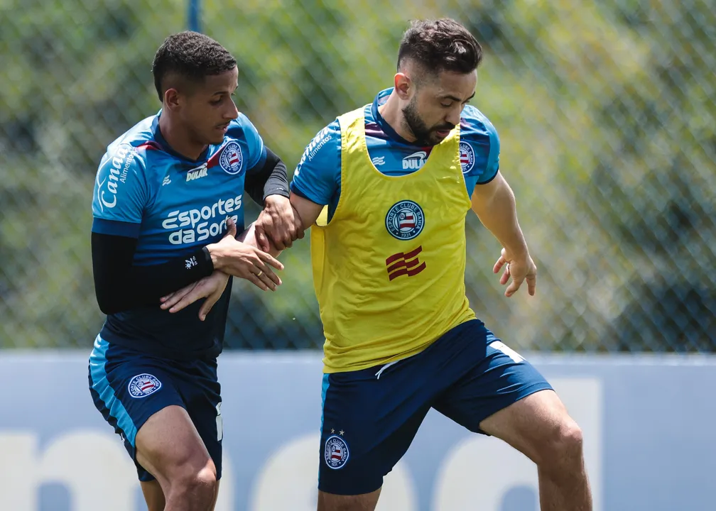 Jogadores do Bahia durante treino