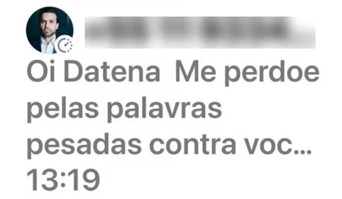 Trechos da mensagem divulgada por Datena.