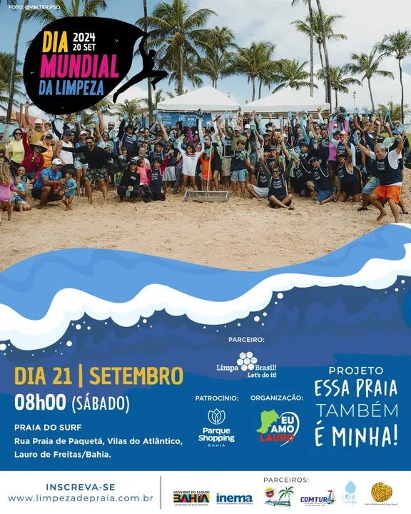 Dia Mundial de Limpeza (DML) é promovido pelo projeto "Essa Praia Também é Minha"