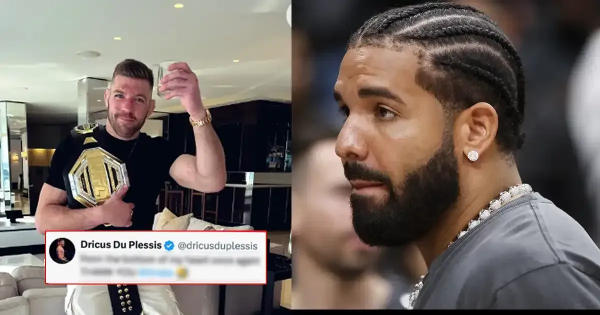 Du Plessis celebrou a vitória e não deixou passar a chance de provocar Drake