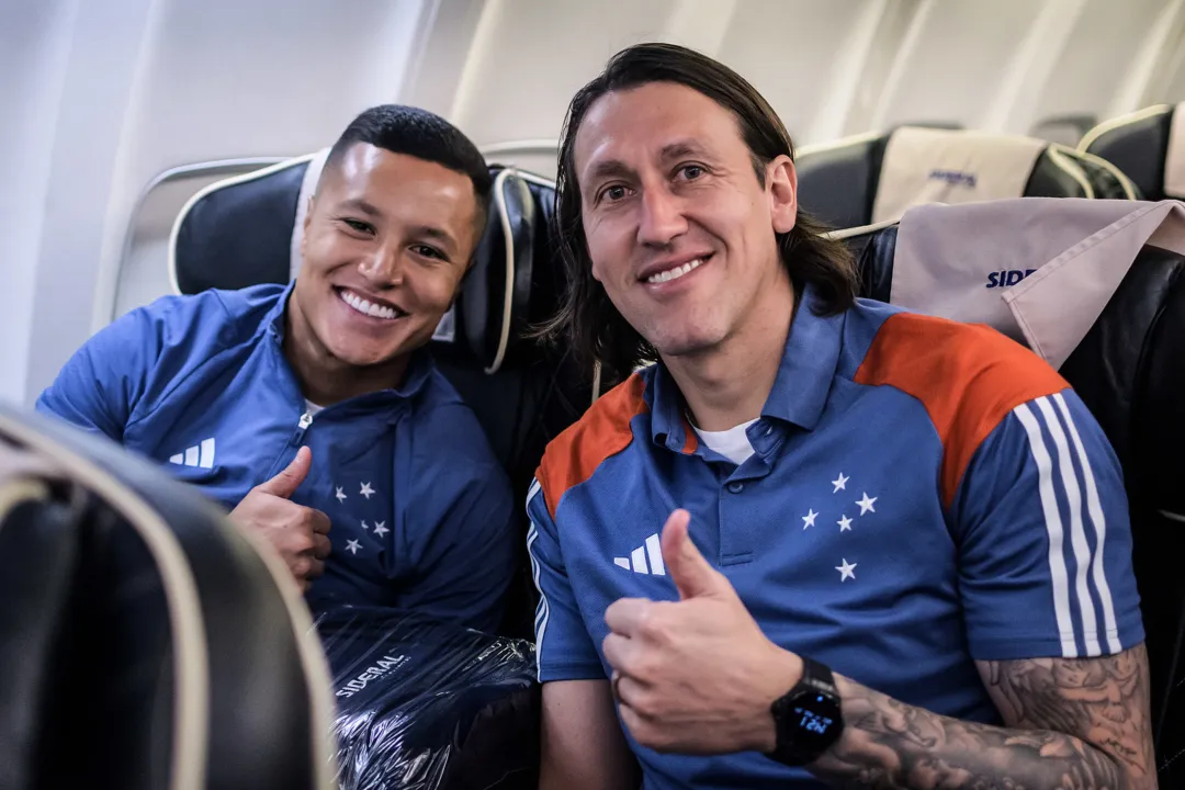 Marlon e Cássio no avião