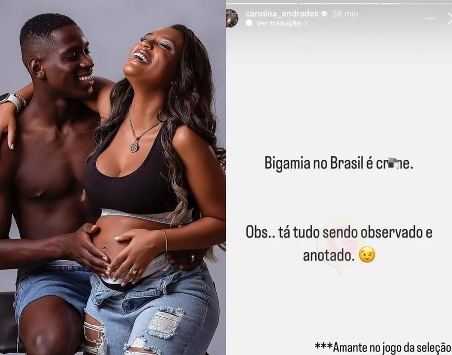 Recado de Carol publicado no Instagram