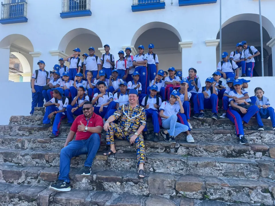 Estudantes dos 6° e 7° anos da Escola Edwaldo Brandão Correia