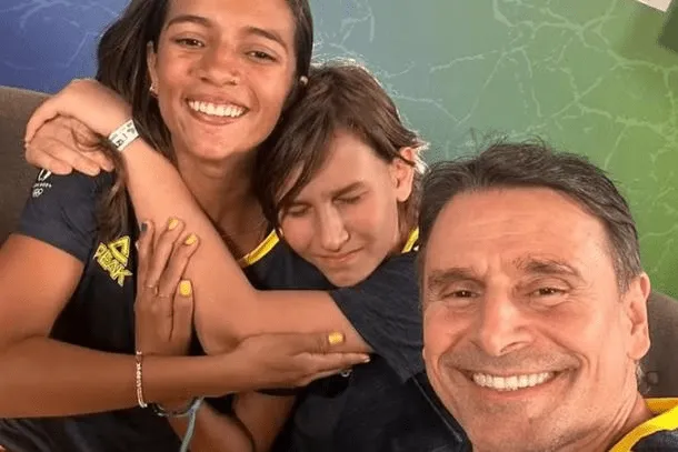 Murilo Rosa registrou o encontro com uma selfie