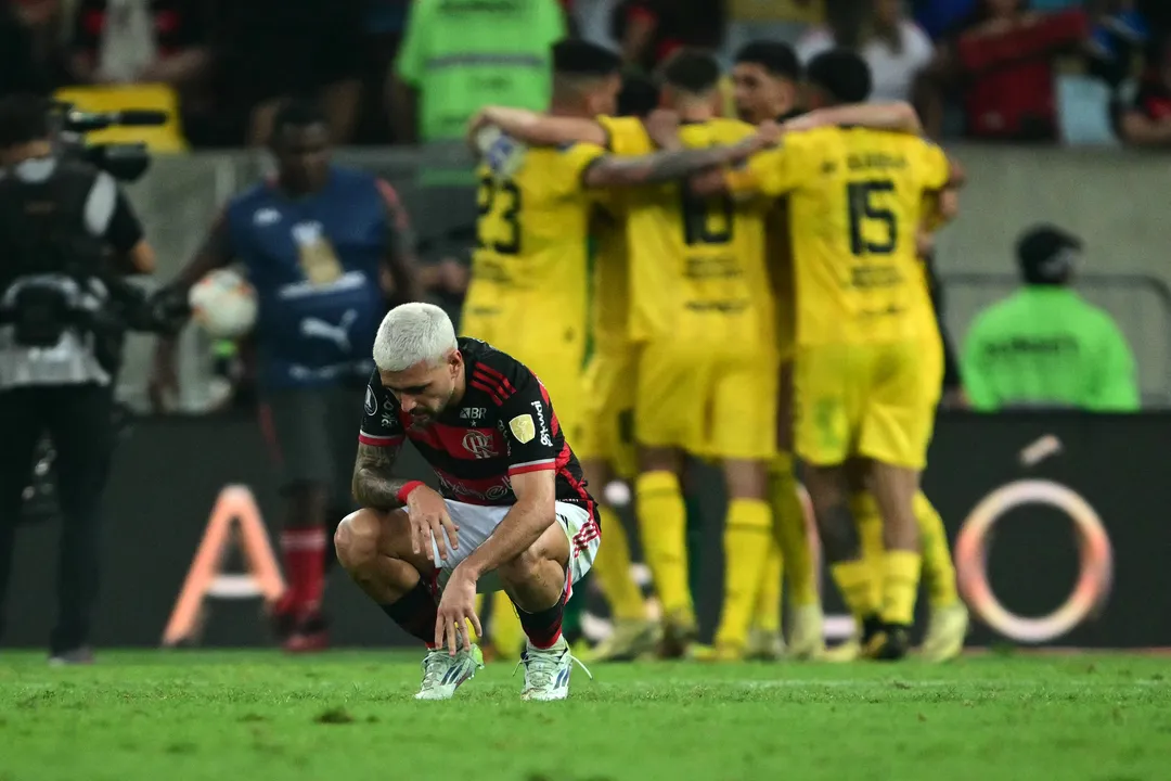 Jogadores do Peñarol comemorando