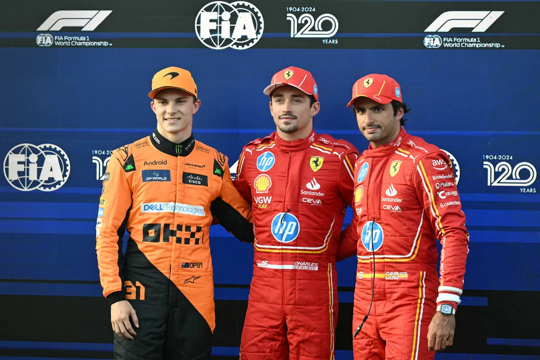 Leclerc, Piastri e Sainz no GP do Azerbaijão