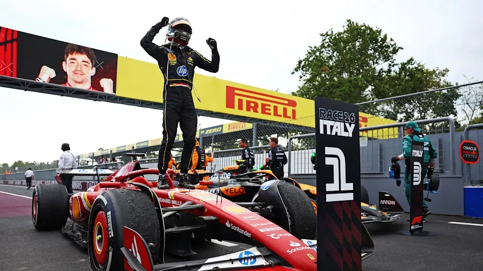 Imagem ilustrativa da imagem Fórmula 1: Leclerc vence GP de Monza e enlouquece torcedores italianos