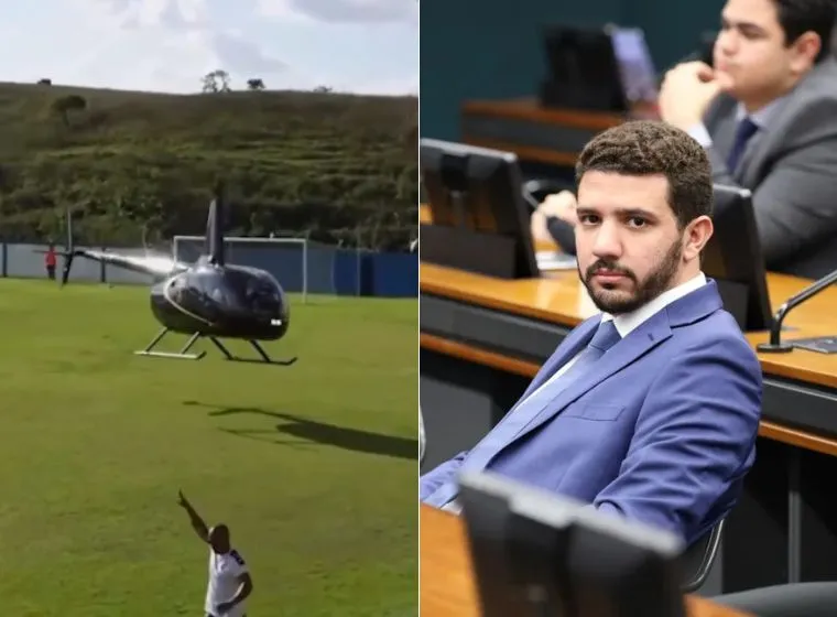 Deputado federal Neto Carletto (PP) e o eu tio, o presidente do Avante na Bahia, Ronaldo Carletto , fizeram do helicóptero