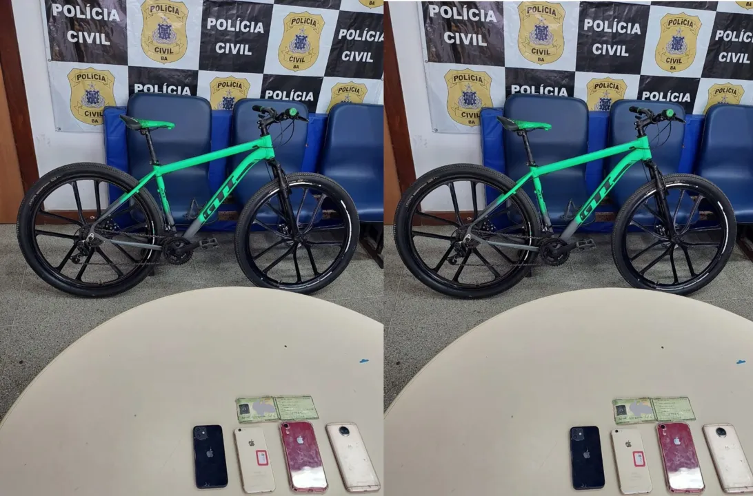 Uma bicicleta e quatro celulares roubados foram recuperados com ele