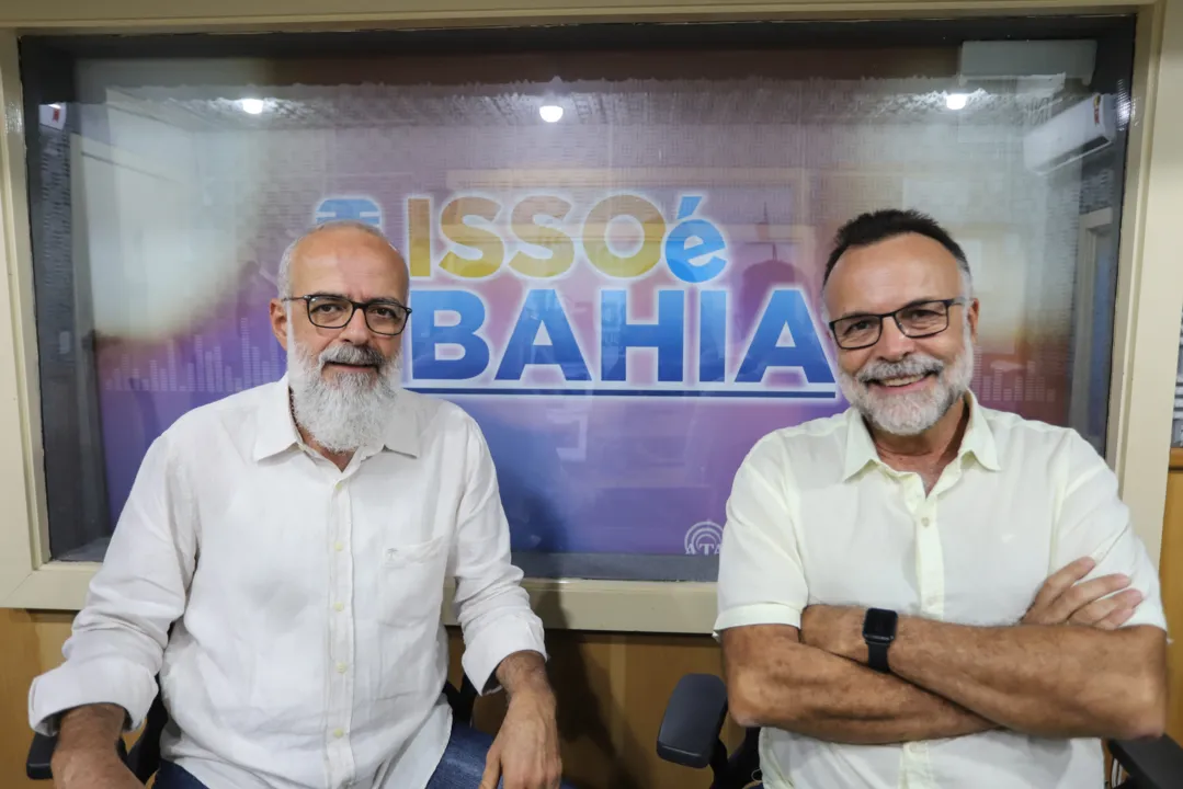 Jefferson Beltrão e Ernesto Marques durante no comando do Isso é Bahia