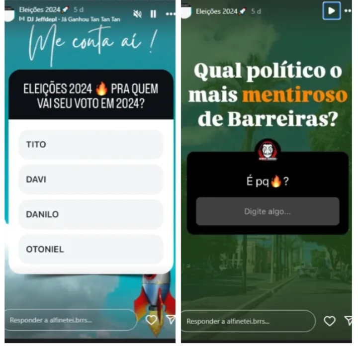 Perfil "Alfinetei Barreiras" promoveu enquetes sem amparo na Lei Eleitoral