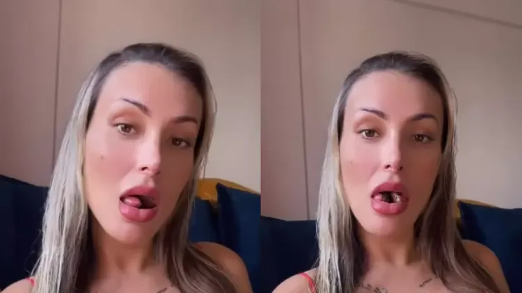 Andressa Urach virou notícia por conta de procedimento na língua