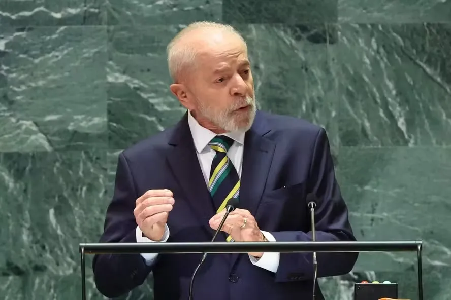 O presidente Lula discursa durante abertura da Assembleia Geral da ONU