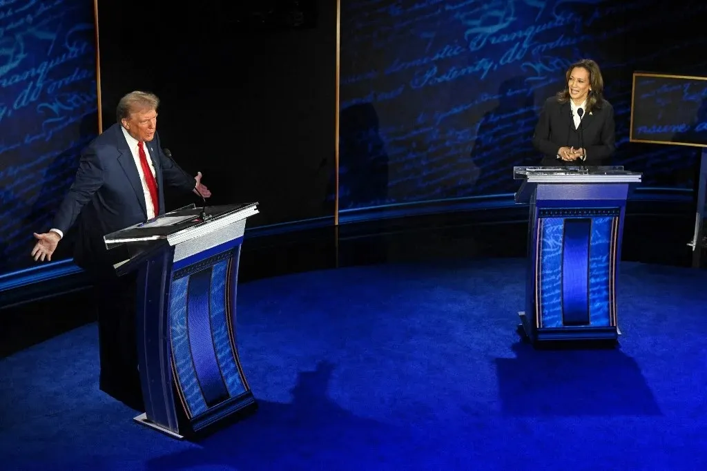 Debate entre Donald Trump e Kamala Harris, em 10 de setembro de 2024... Leia mais em https://www.cartacapital.com.br/mundo/apostadores-e-mercado-consideram-que-trump-perdeu-debate-contra-kamala/. O conteúdo de CartaCapital está protegido pela legislação brasileira sobre direito autoral. Essa defesa é necessária para manter o jornalismo corajoso e transparente de CartaCapital vivo e acessível a todos