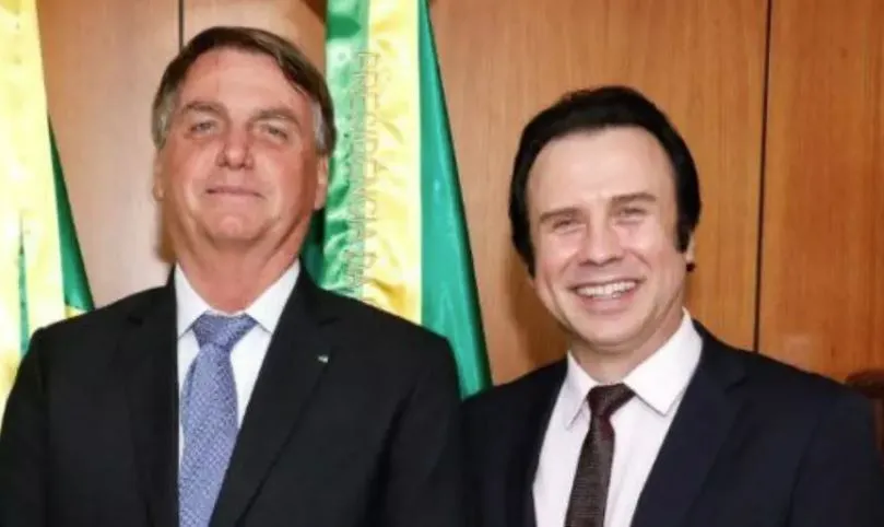 Jair Messias Bolsonaro ao lado do prefeito de Farroupilha, Fabiano Feltrin