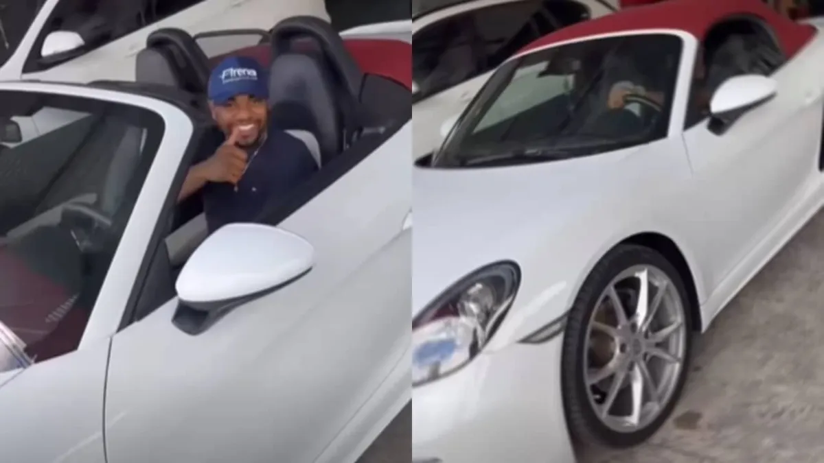 Davi dirigindo o Porsche