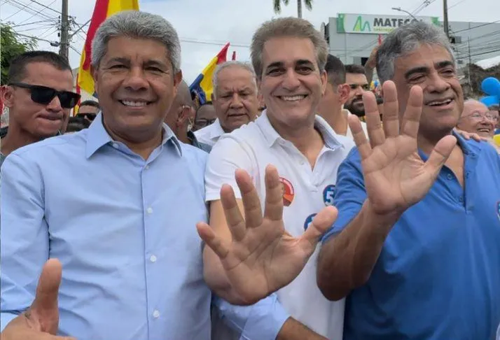 Jerônimo e Robinson estiveram presentes no lançamento da candidatura de Euvaldo Rosa em Santo Antônio de Jesus