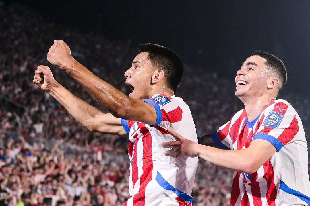 Diego Gomez explode ao comemorar o gol da vitória paraguaia em cima do Brasil