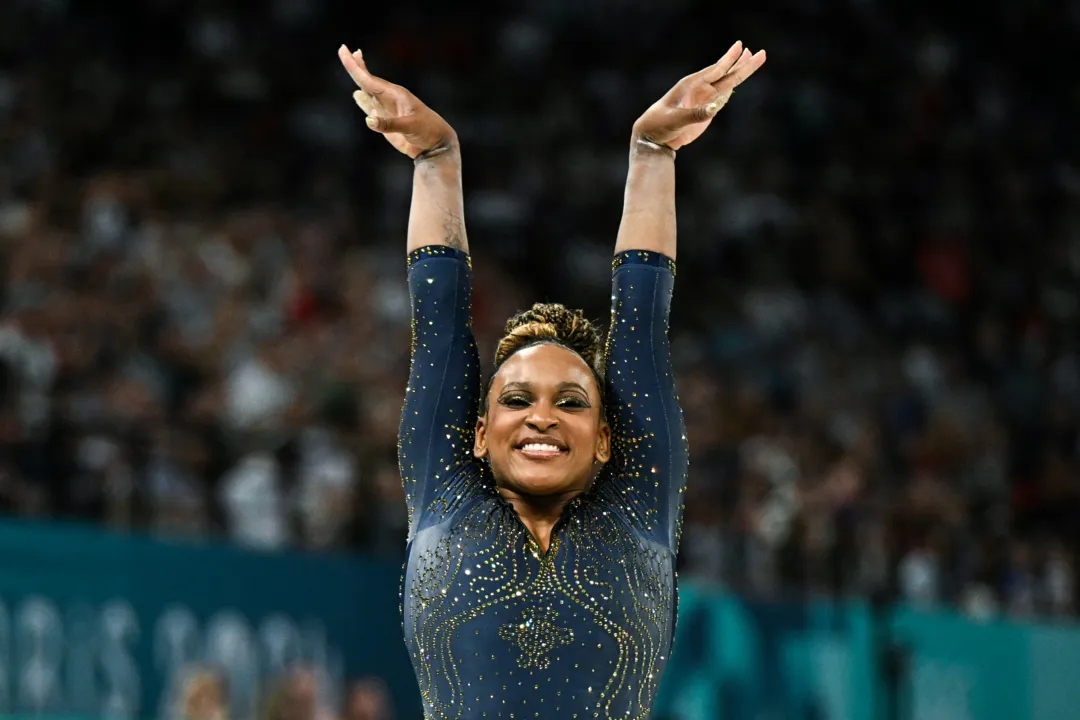 Rebeca Andrade durante final da ginástica