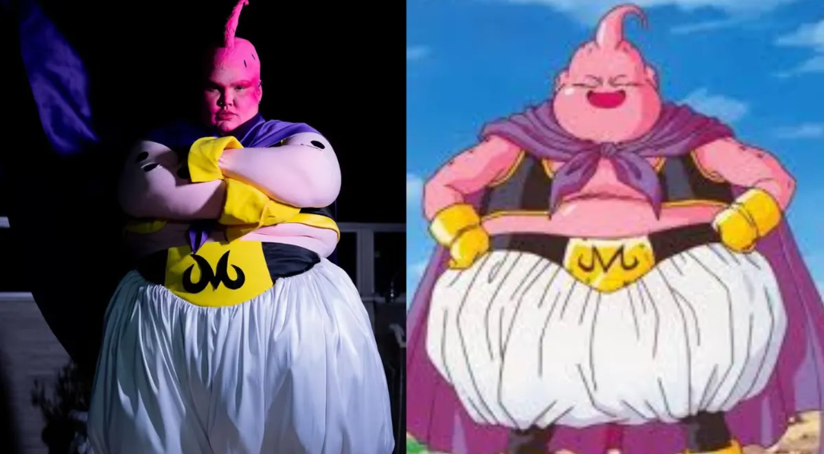 Thais Carla vestida como o personagem Majin Boo