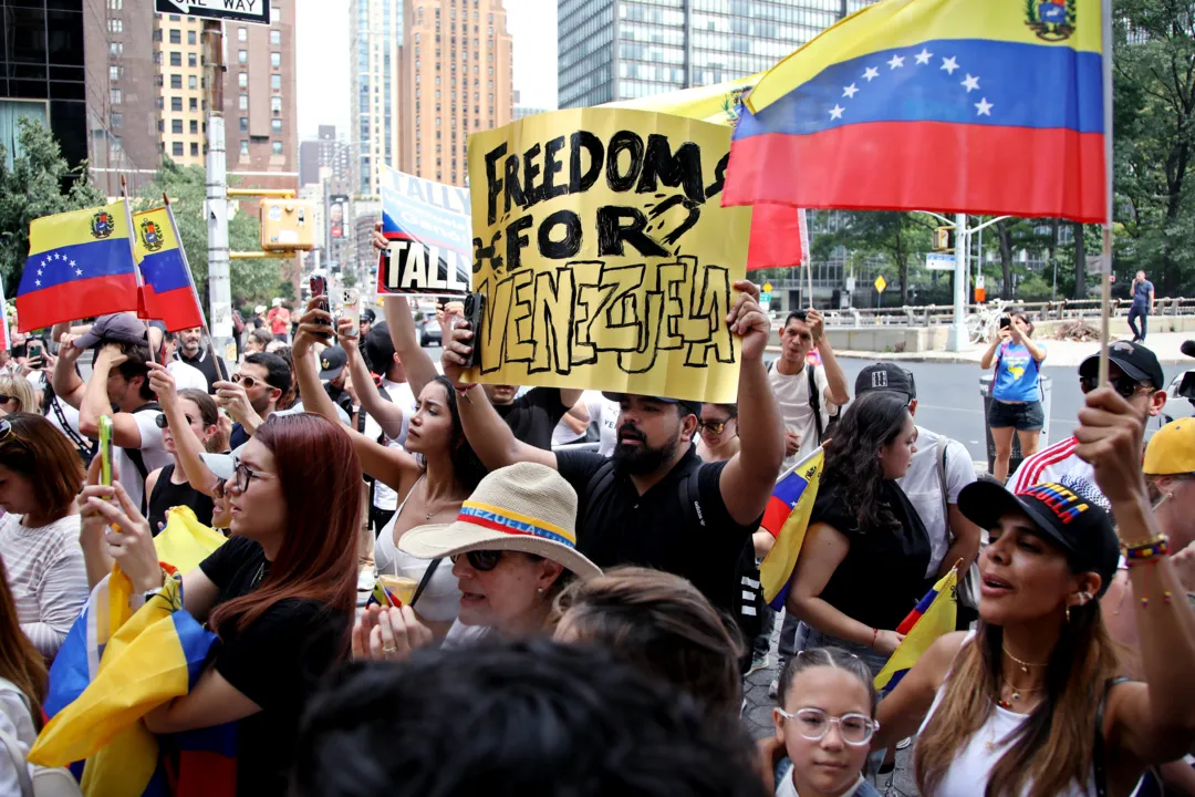 Manifestação contra o resultado das eleições presidenciais na Venezuela