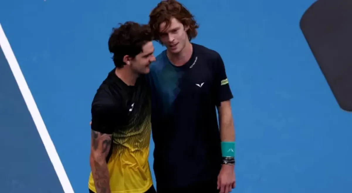 Thiago Wild e Andrey Rublev no Australian Open 2024