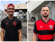 Elenco rubro-negro posa para foto ao lado da torcida durante o treino aberto no Barradão