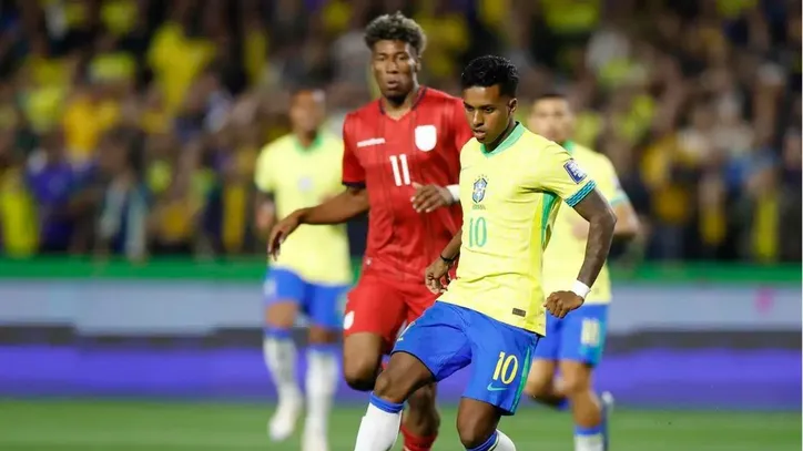 Rodrygo em lance da partida contra o Equador