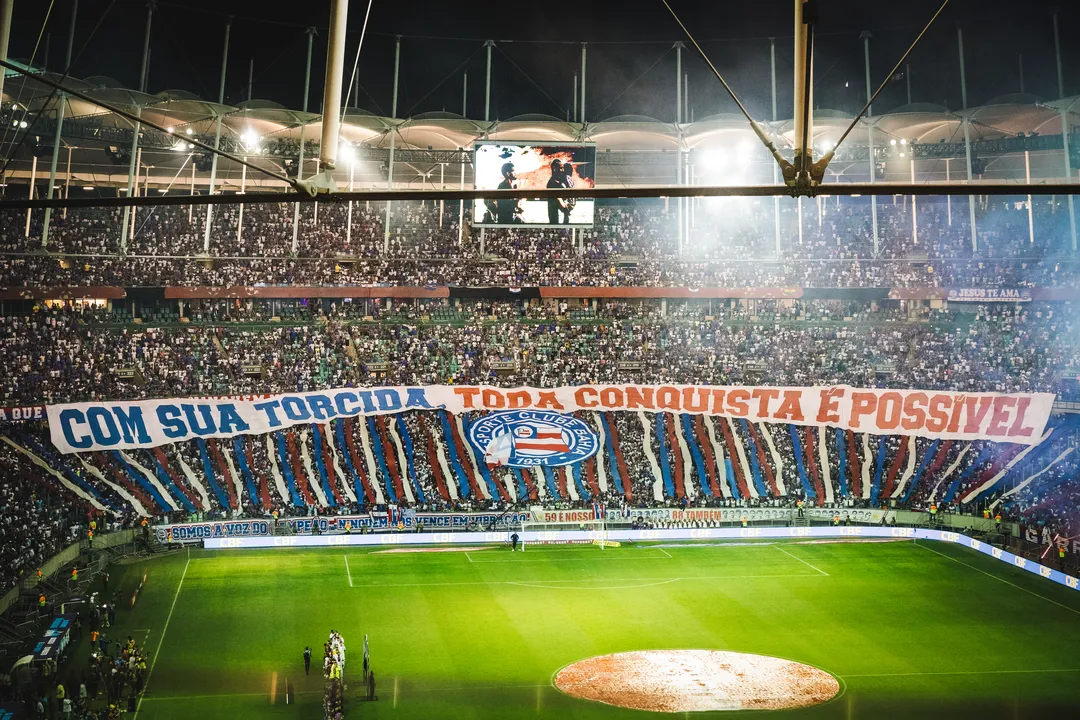 Torcida do Bahia em partida na Arena Fonte Nova