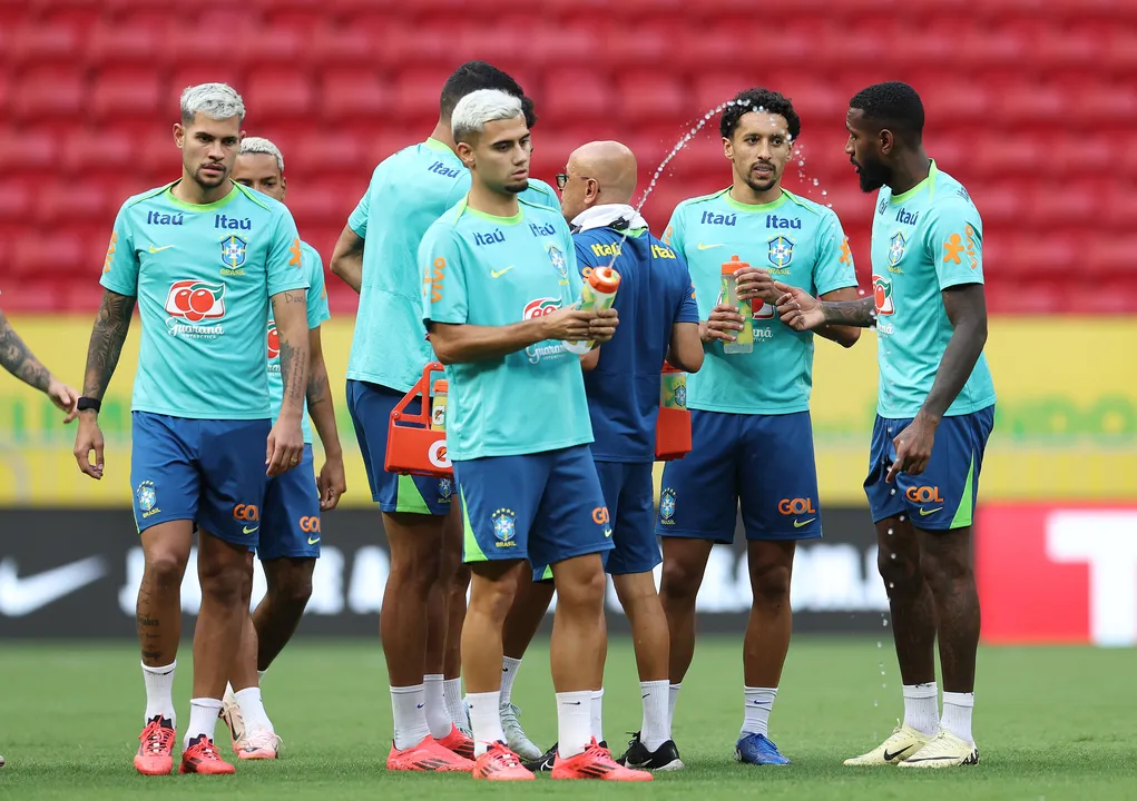 Treino da Seleção Brasileira na última segunda-feira, 14