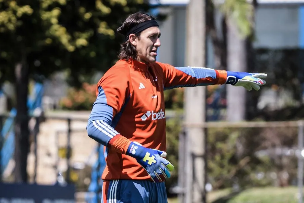 Cássio em treino do Cruzeiro