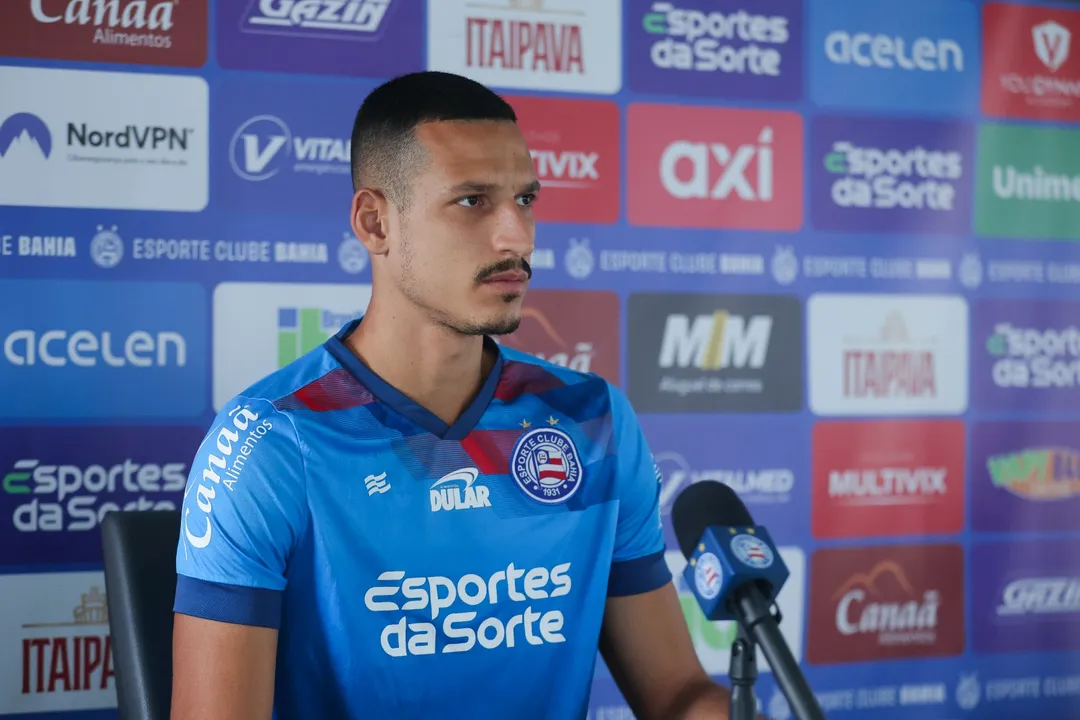 Gabriel Xavier durante coletiva