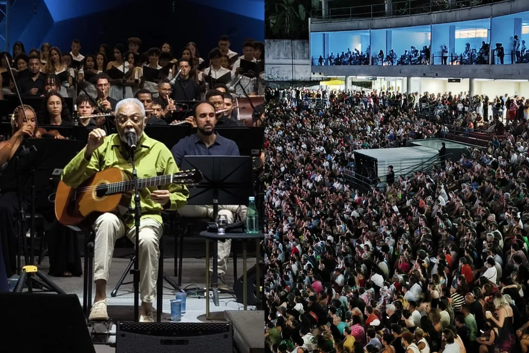 Com plateia lotada e sob chuva, Gilberto Gil estreia ópera em Salvador