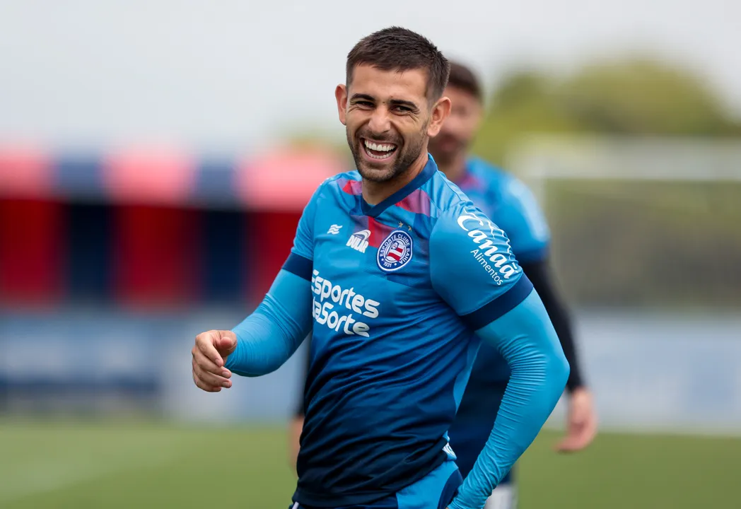 Nicolás Acevedo em treino no CT Evaristo de Macedo