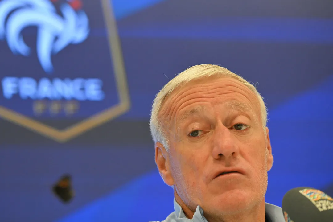 Deschamps, técnico da seleção francesa, durante coletiva de imprensa