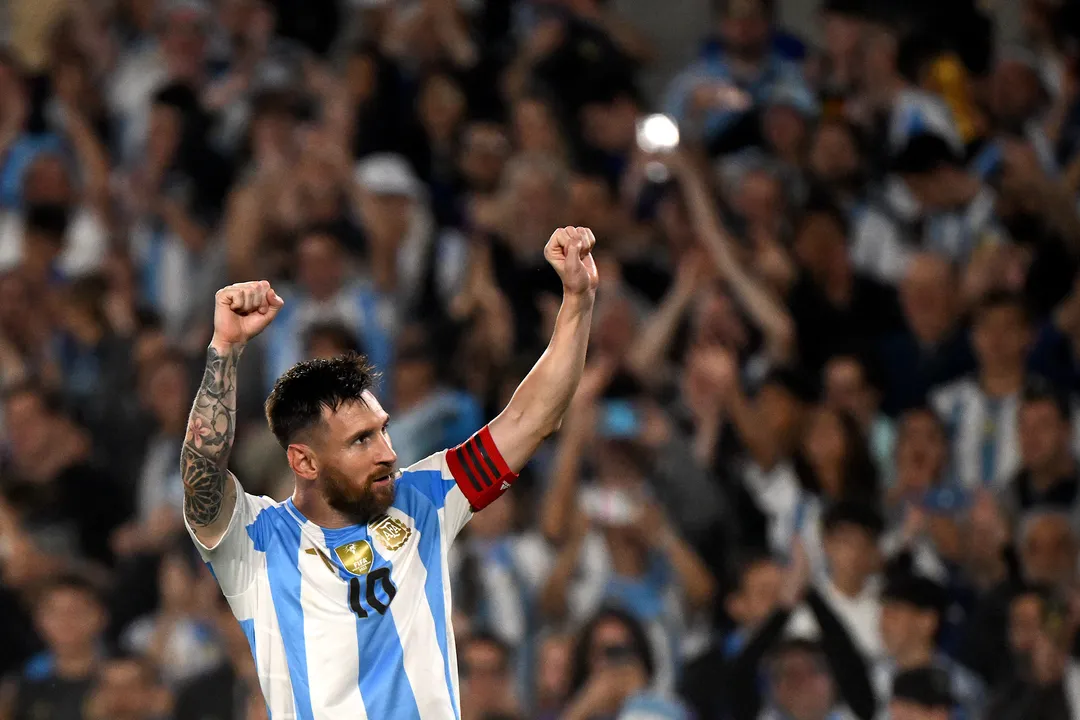 Lionel Messi com a camisa da Seleção Argentina