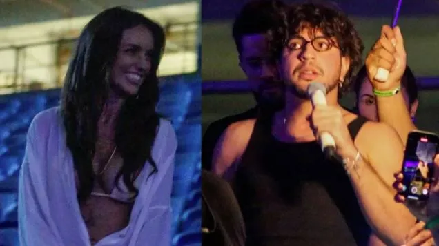 Imagem ilustrativa da imagem Está rolando? Rafa Kalimann tenta despistar romance com Nattan em show