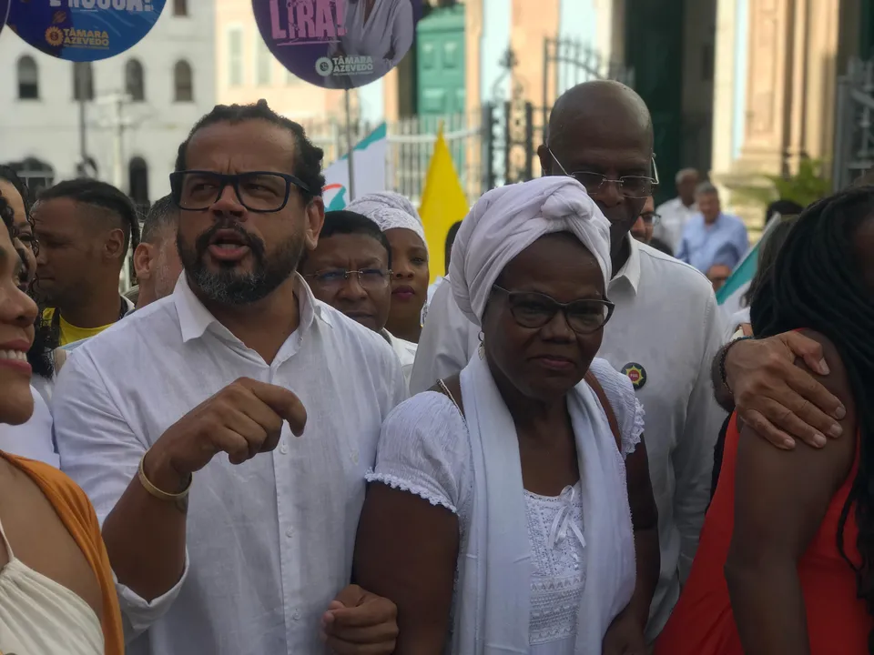 Kleber Rosa e Dona Mira, sua vice na chapa majoritária deste ano