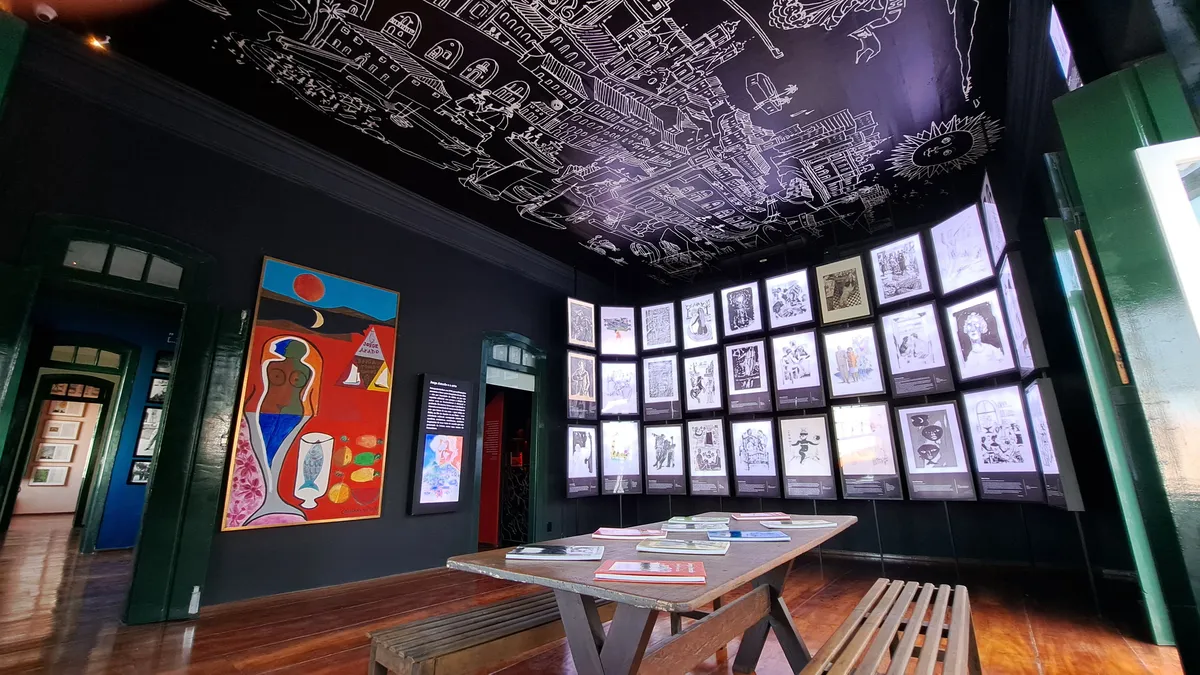 Sala dos ilustradores da Fundação Casa de Jorge Amado