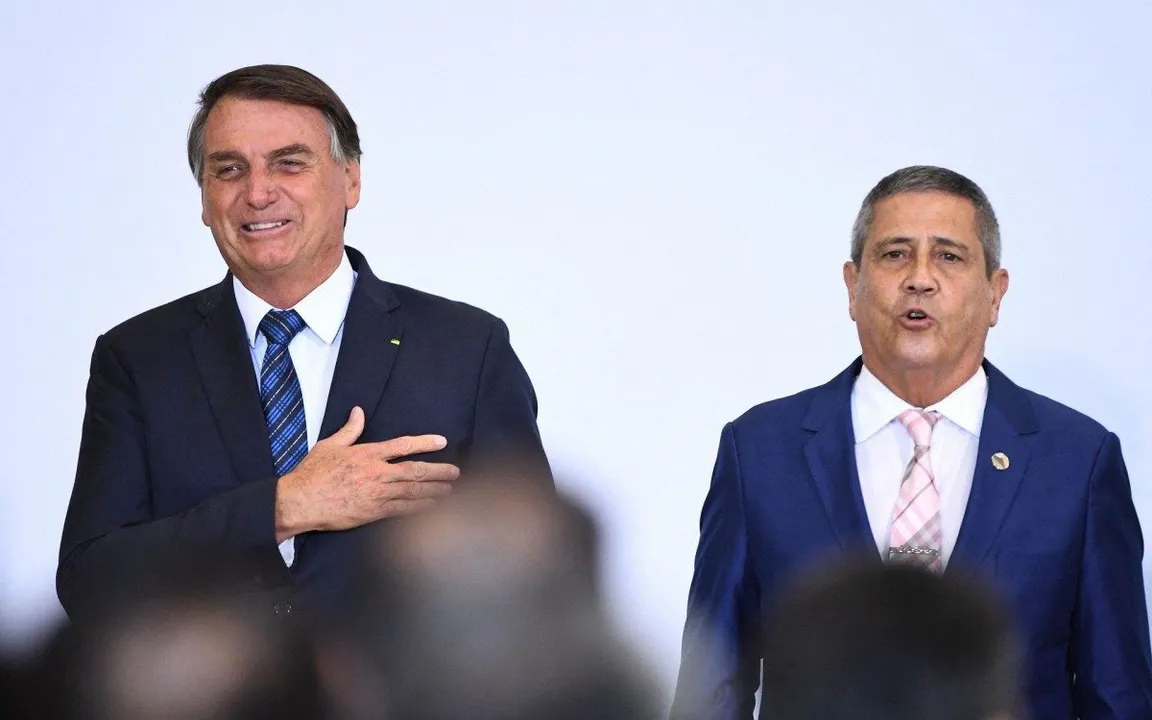 Ex-presidente Jair Bolsonaro (PL) e o então candidato a vice, Braga Netto