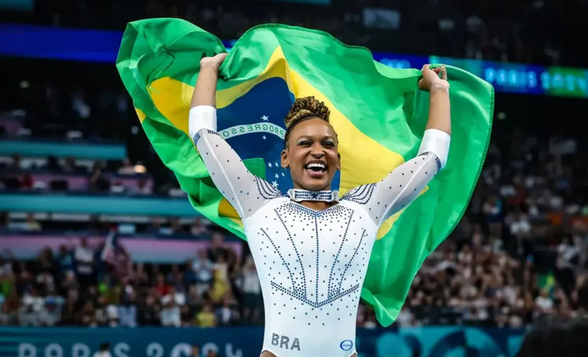 Rebeca Andrade durante os Jogos Olímpicos de Paris 2024